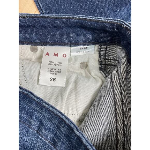 AMO Jeans Womens Babe Into the Blue High Rise Button Fly Cropped Jeans Size 26 - Picture 8 of 9